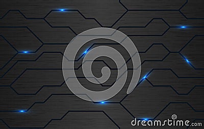 Seamless vector futuristic dark iron techno texture Vector Illustration