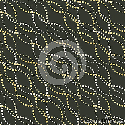 Seamless vector geometric pattern with abstract wavy ornament in contrast colors. Wave background Vector Illustration