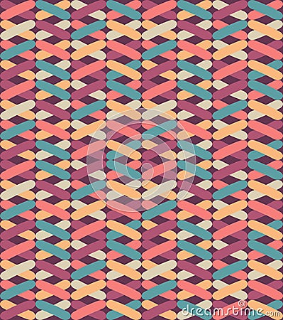 Seamless vector geometric pattern with colorful crosses. Endless zigzag abstract background. Vector Illustration