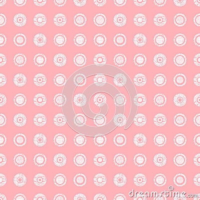 Seamless vector geometrical pattern with circles pastel endless background with hand drawn textured geometric figures. Graphic ill Vector Illustration