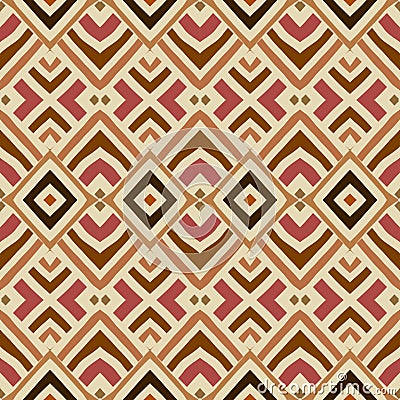 Seamless vector image. Beige herringbone geometric pattern . Tribal native style. Vector image Vector Illustration