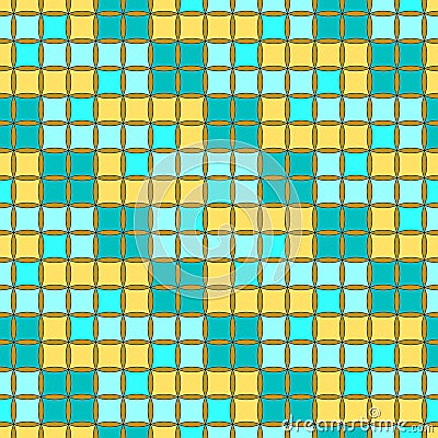 Seamless, Vector Image of a Chain of Squares with A Yellow-Green Tint. Application in Design Possible Vector Illustration