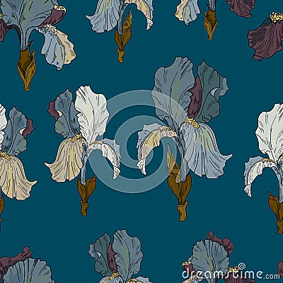 Seamless vector iris pattern 4 Vector Illustration