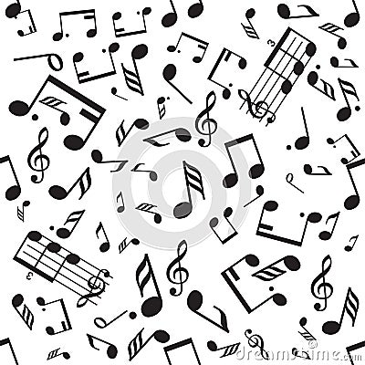 Seamless vector music notes pattern Vector Illustration