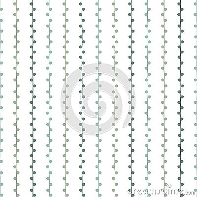 Seamless vector nature pattern. Green vertical twigs on white background. Hand drawn abstract branch illustration Vector Illustration