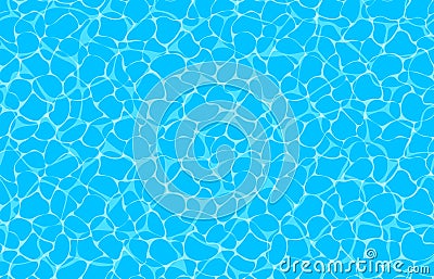 Seamless vector ocean pattern with caustic ripple on water. Top view swimming pool illustration. Cartoon Illustration