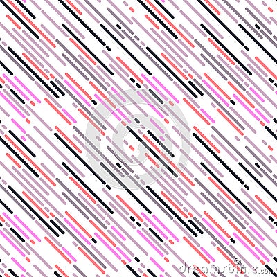 Seamless vector parallel light pink, gentle violet, dark grey and rosy diagonal lines. Vector Illustration