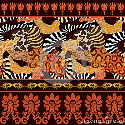 Seamless vector pattern with animal prints. Vector Illustration