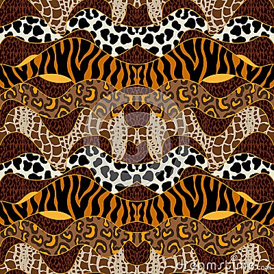 Seamless vector pattern with animal prints. Vector Illustration