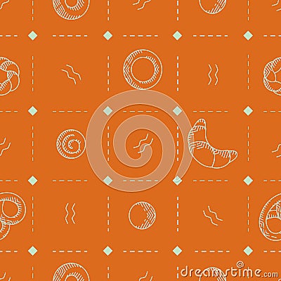 Seamless vector pattern with bakery products Vector Illustration