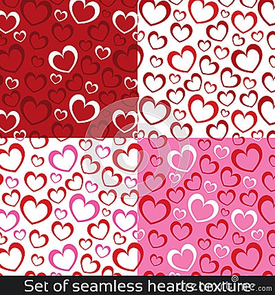 Seamless vector pattern with colorful hearts. Vector Illustration