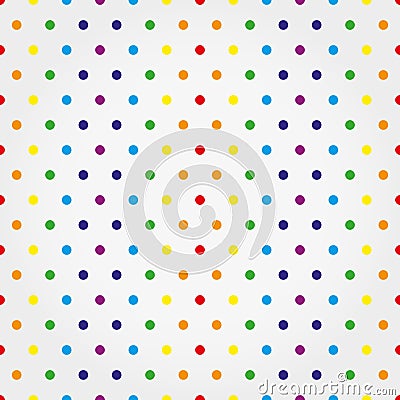 Seamless vector pattern with colorful polka dots Vector Illustration