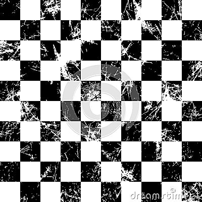 Seamless vector pattern. Creative geometric checkered black and white background with squares. Vector Illustration