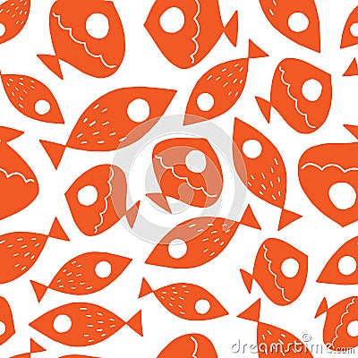 Seamless vector pattern with cute fish Vector Illustration