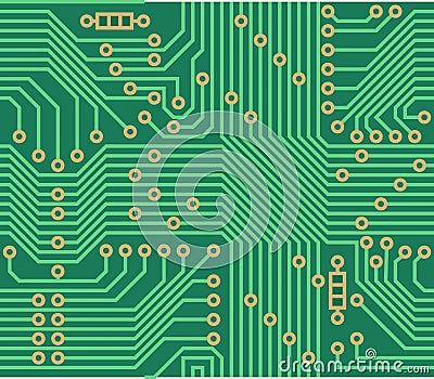 Seamless vector pattern - electronic circuit board background Vector Illustration