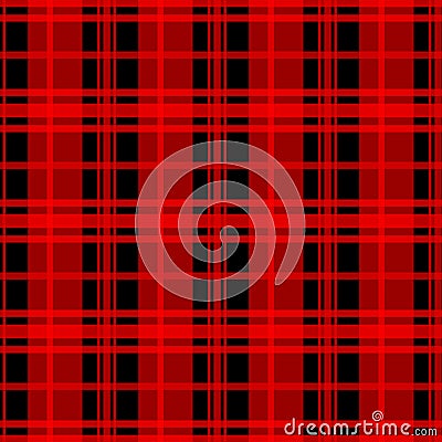 Seamless vector pattern - elegant traditional lumberjack tartan in red and black colors Stock Photo