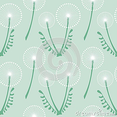 Seamless vector pattern with flowers. Background with dandelions. Graphic illustration. Vector Illustration