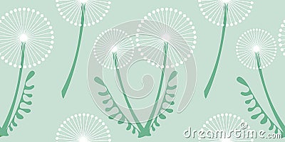 Seamless vector pattern with flowers. Floral background with dandelions. Graphic design, drawn illustration Print for wrapping, wa Vector Illustration