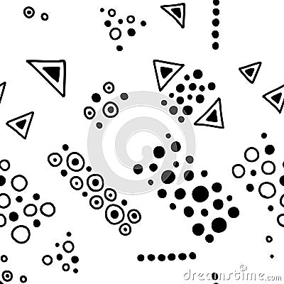 Seamless vector pattern. geometrical background with hand drawn decorative tribal elements. Print with ethnic, folk, traditional Vector Illustration