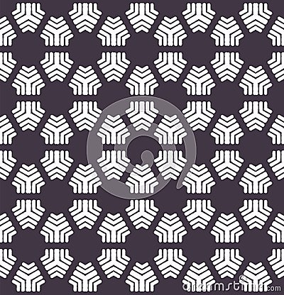 Seamless vector pattern. Hand drawn mosaic tile shapes. Repeating geo floral background. Monochrome surface design textile swatch Stock Photo