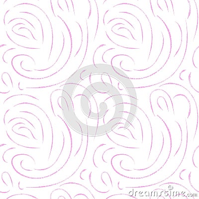 Seamless vector pattern with lines and swirls, elegant and minimalistic design. Vector Illustration