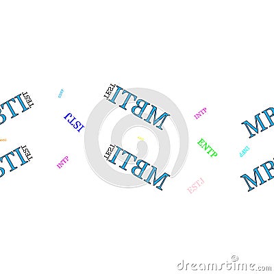 WebSeamless vector pattern. MBTI test. Isolated on a white background. Vector graphics. Vector Illustration