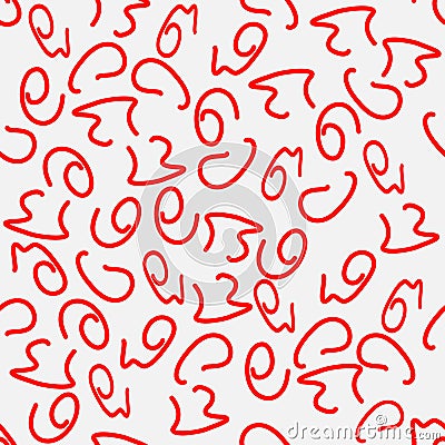 Seamless vector pattern, red squiggles Vector Illustration
