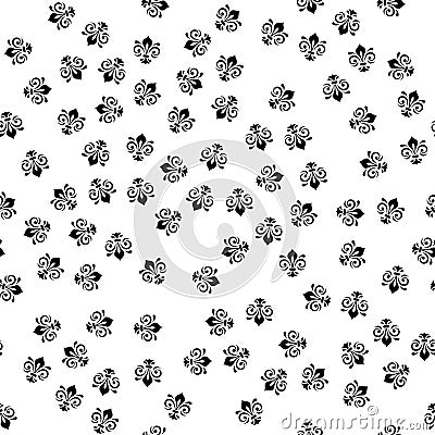 Seamless Vector Pattern With Royal Lily Vector Illustration