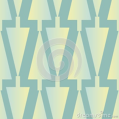 Seamless vector pattern with simple triangular spruce trees in green gradient Vector Illustration