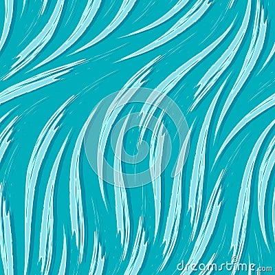 Seamless vector pattern of smooth flowing stripes or strokes in blue.Seamless vector pattern of waves or river flow. Vector Illustration