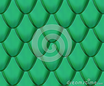 Seamless vector pattern. Snake or dragon green skin with scales. Fantasy texture. Vector Illustration