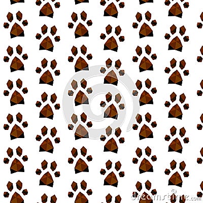 Seamless vector pattern with traces of dogs on background. Cute endless template for 2018 year. Stock Photo