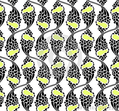 Seamless vector pattern with a very abstract floral motif. Vector Illustration