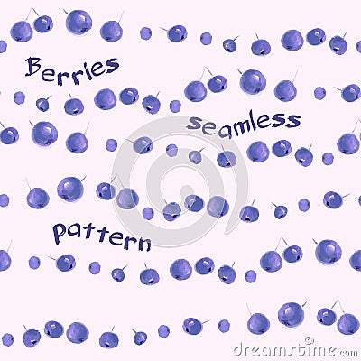 Seamless vector pattern with watercolor berry Vector Illustration