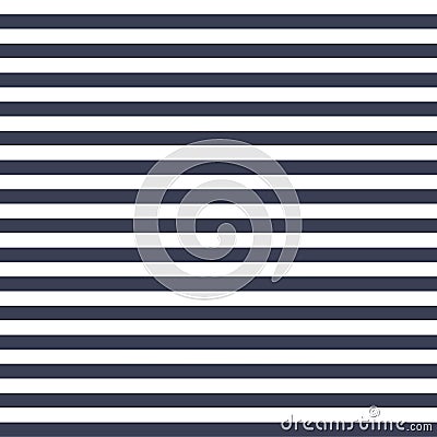 Seamless vector simple stripe pattern with navy and white horizontal parallel stripes background texture. Vector Illustration