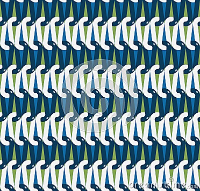 Seamless, Vector Stylized Image of Interlacing Blue and White Loops Forming a Repeating Pattern. Can Be Used in Design and Vector Illustration