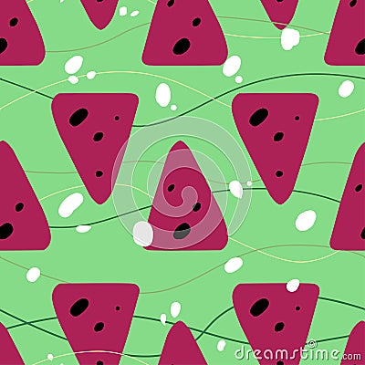 Seamless summer pattern with watermelons Vector Illustration