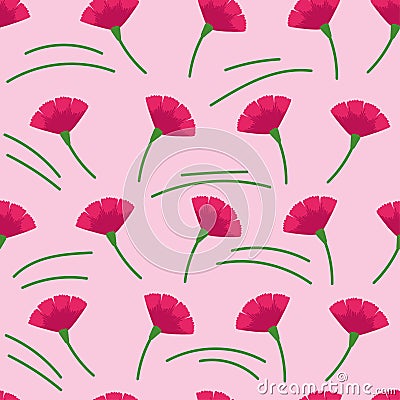 Seamless vector texture with abstract carnations Vector Illustration