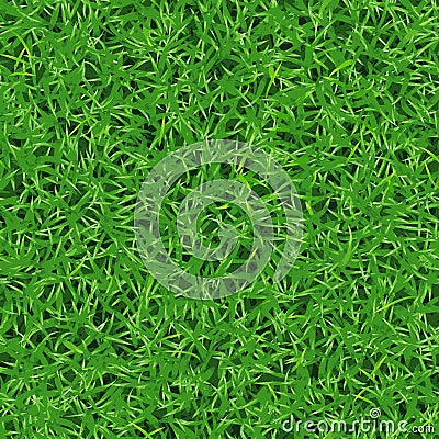 Seamless vector texture of fresh green grass on lawn Vector Illustration