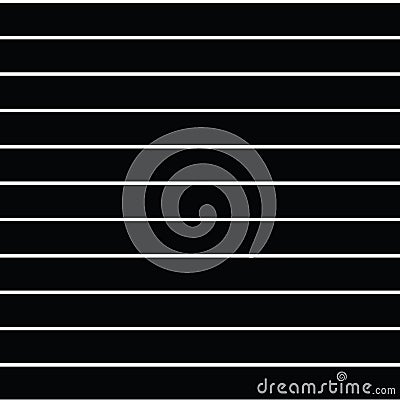 Seamless vector thin stripe pattern with horizontal parallel stripes in white with a black background. Texture background. Stock Photo