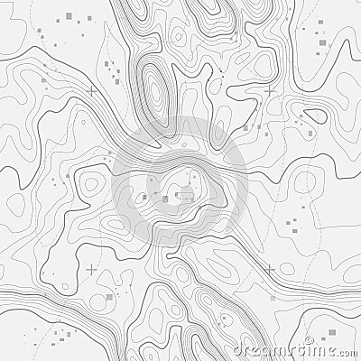 Seamless vector topographic map background. Line topography map seamless pattern. Contour background geographic grid Vector Illustration