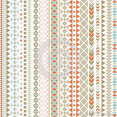 Seamless vector tribal texture. Tribal seamless texture. Vintage ethnic seamless backdrop. Boho stripes. Striped vintage boho fash Vector Illustration