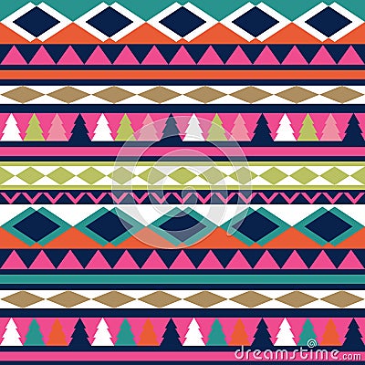 Seamless vector tribal texture. Tribal vector pattern. Colorful Vector Illustration