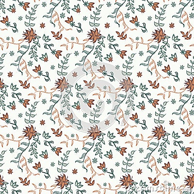 Seamless vector vintage chintz floral pattern on a light background. Vector Illustration