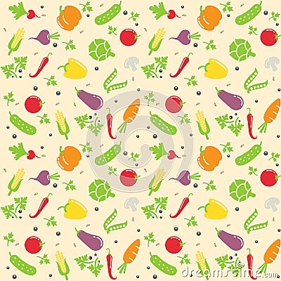 Seamless vegetable texture Vector Illustration