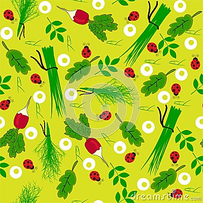 Seamless vegetables garden radish illustration Vector Illustration