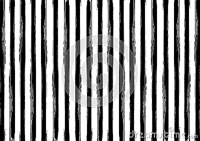 Vector Vertical Black Watercolor Stripes Pattern in White Background Stock Photo