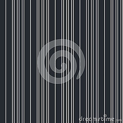 Seamless vertical modern stripe pattern in white with a black background. Repeat monochrome design element for prints, wrap Stock Photo