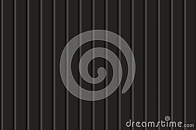 Black vertical plastic, metal or wooden seamless siding texture Vector Illustration