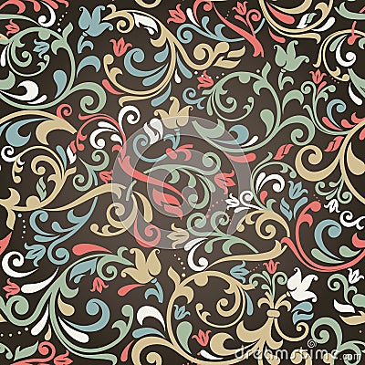 Seamless victorian pattern Vector Illustration